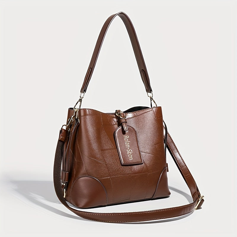 2024 New Women's PU Leather Tote Bag with Zipper Closure and Adjustable Shoulder Strap - NEXTRENDBAHRAIN