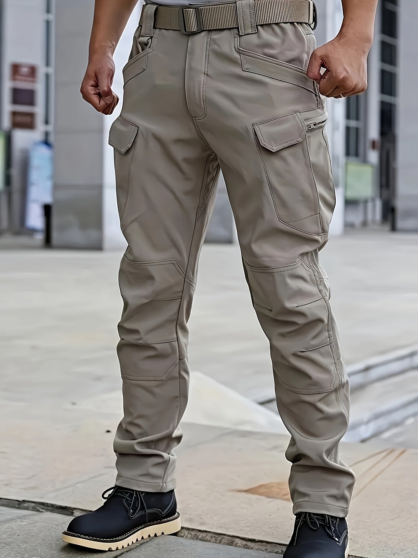 [Top-Rated] Men's Tactical Multi-Pocket Cargo Pants - Durable Polyester & Spandex Blend, Casual Style, Machine Washable NEXTRENDBAHRAIN