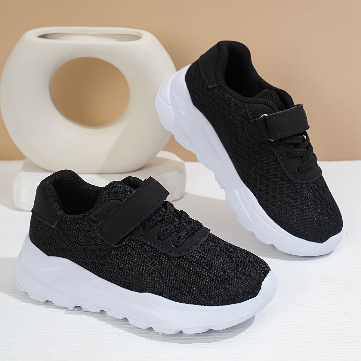 Casual Comfortable Solid Color Low Top Mesh Sneakers For Boys, Breathable Non-slip Running Shoes For All Seasons - NEXTRENDBAHRAIN