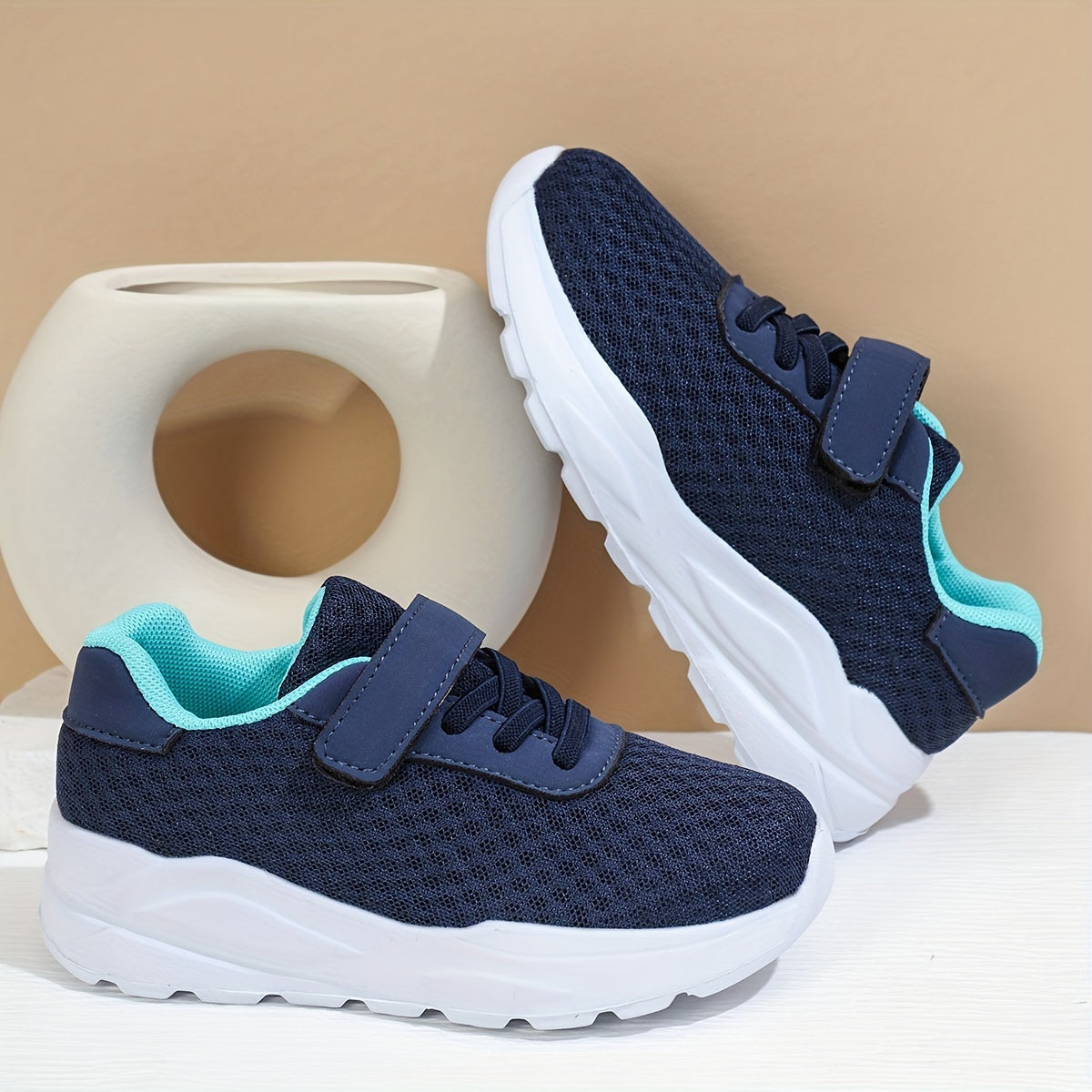 Casual Comfortable Solid Color Low Top Mesh Sneakers For Boys, Breathable Non-slip Running Shoes For All Seasons - NEXTRENDBAHRAIN