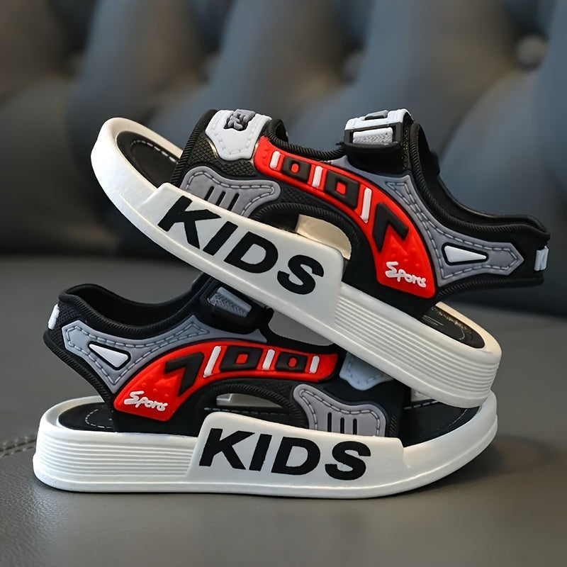 Boy's Trendy Street Style Open Toe Breathable Chunky Sandals, Comfy Non Slip Casual Durable Soft Sole Beach Water Shoes, Kid's Footwear - NEXTRENDBAHRAIN