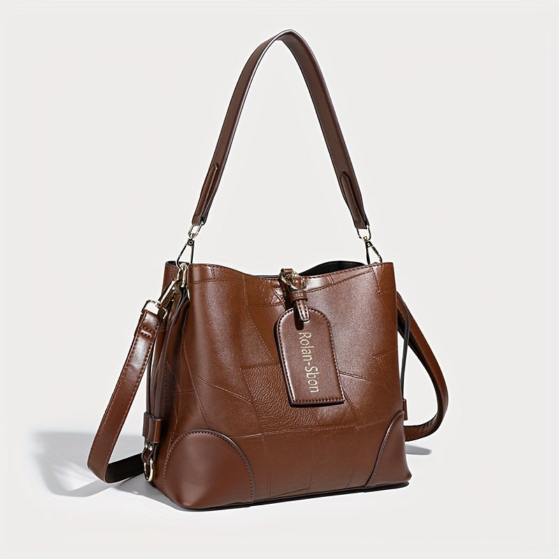 2024 New Women's PU Leather Tote Bag with Zipper Closure and Adjustable Shoulder Strap - NEXTRENDBAHRAIN