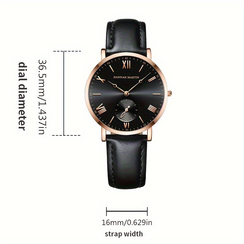 Elegant Women's Quartz Watch with Stopwatch Feature - Fashionable Faux Leather Strap, Stainless Steel Case, Perfect for Dressy Outfits & Gifts - NEXTRENDBAHRAIN