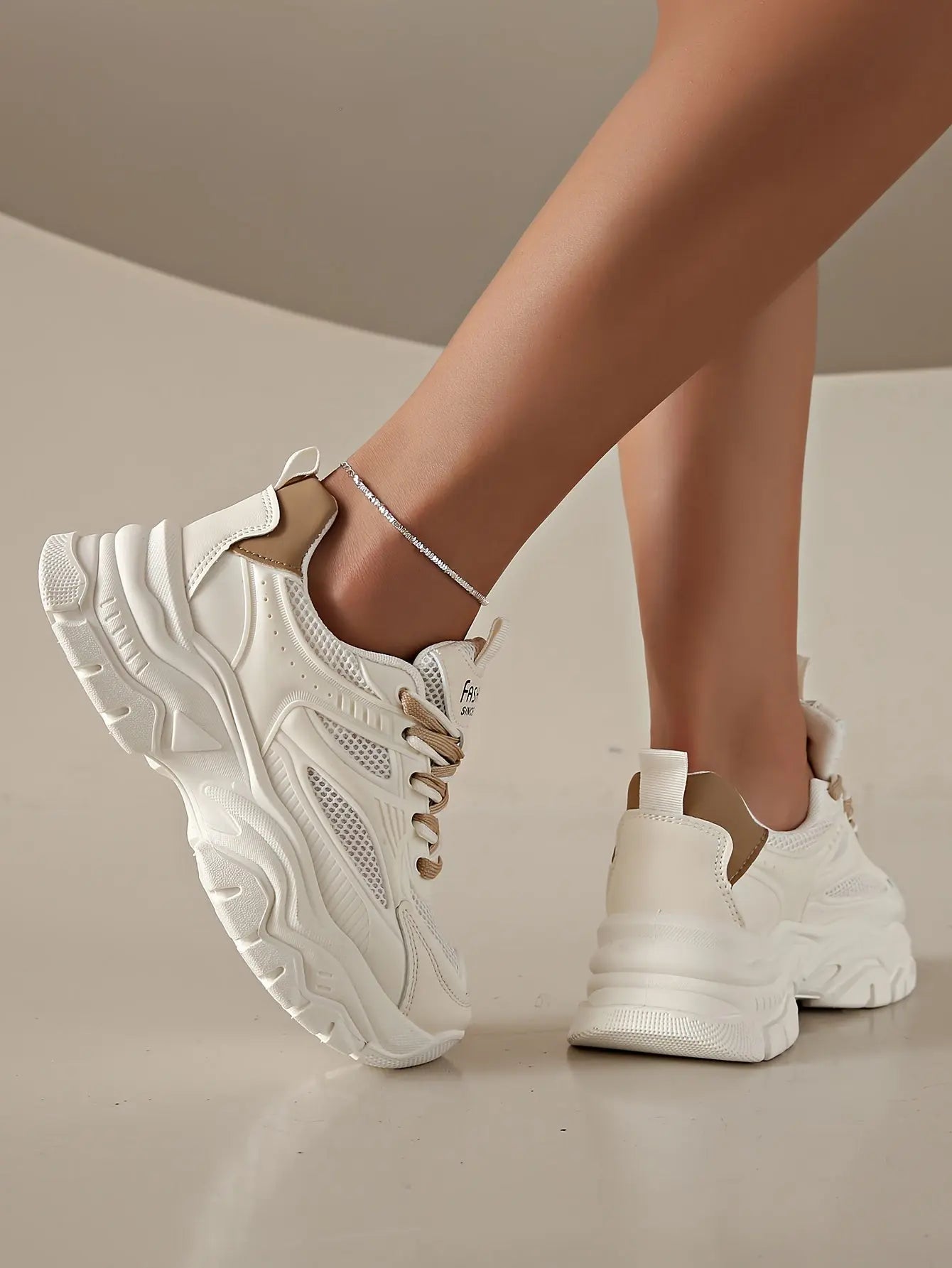 Womens Lightweight Mesh Platform Sneakers - Air-Flowing & Comfortable, Casual Lace-Up Design for Outdoor Adventures - Stylish Sport Shoes for Daily Wear - NEXTRENDBAHRAIN