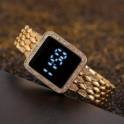 Creative Square Fish Scale Steel Band LED Electronic Student Watch For Teenagers - NEXTRENDBAHRAIN