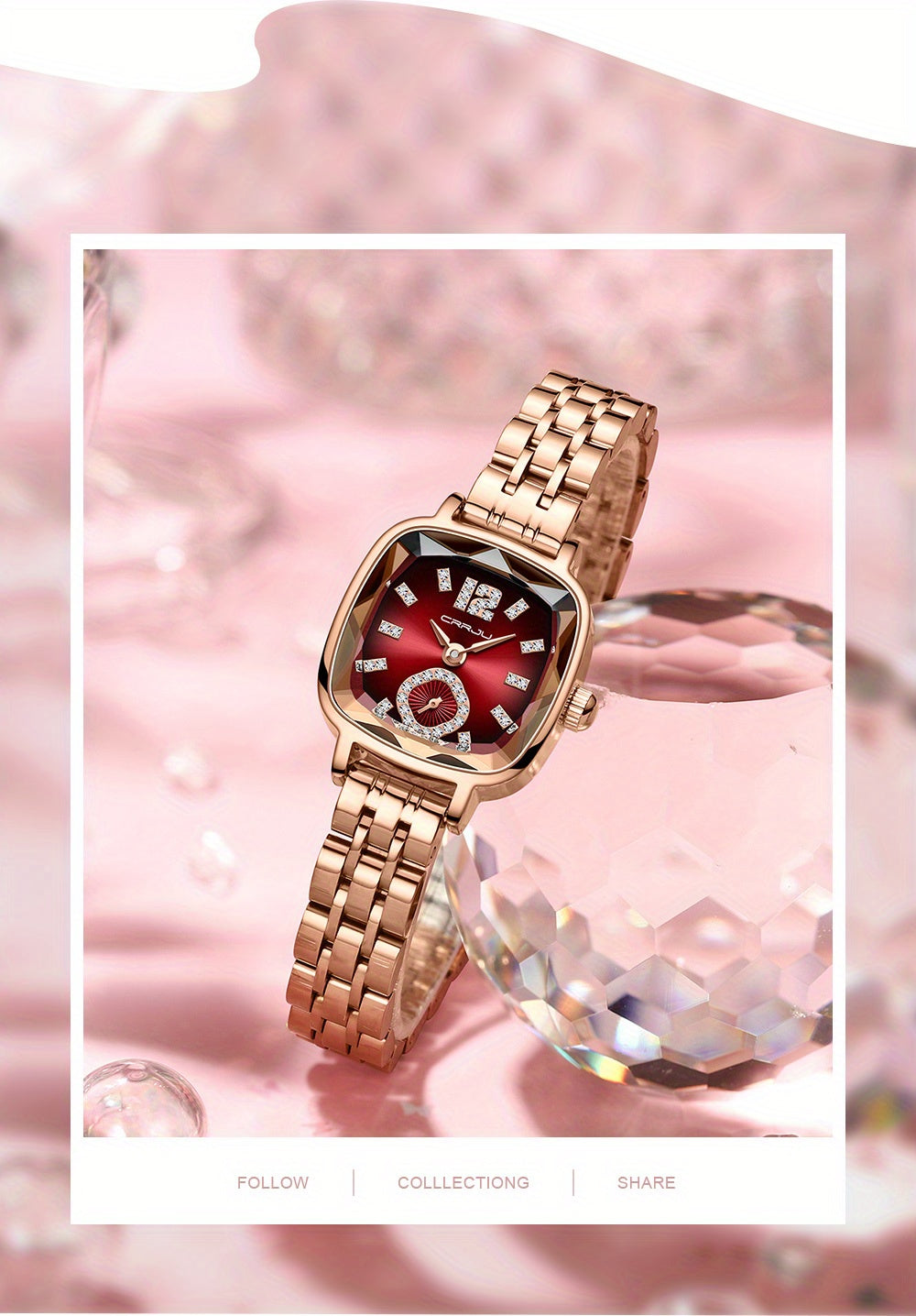 Women's Dial Cutting Watch Luxury Rhinestone Quartz Watch Elegant Square Pointer Analog WR Stainless Steel Wrist Watch - NEXTRENDBAHRAIN