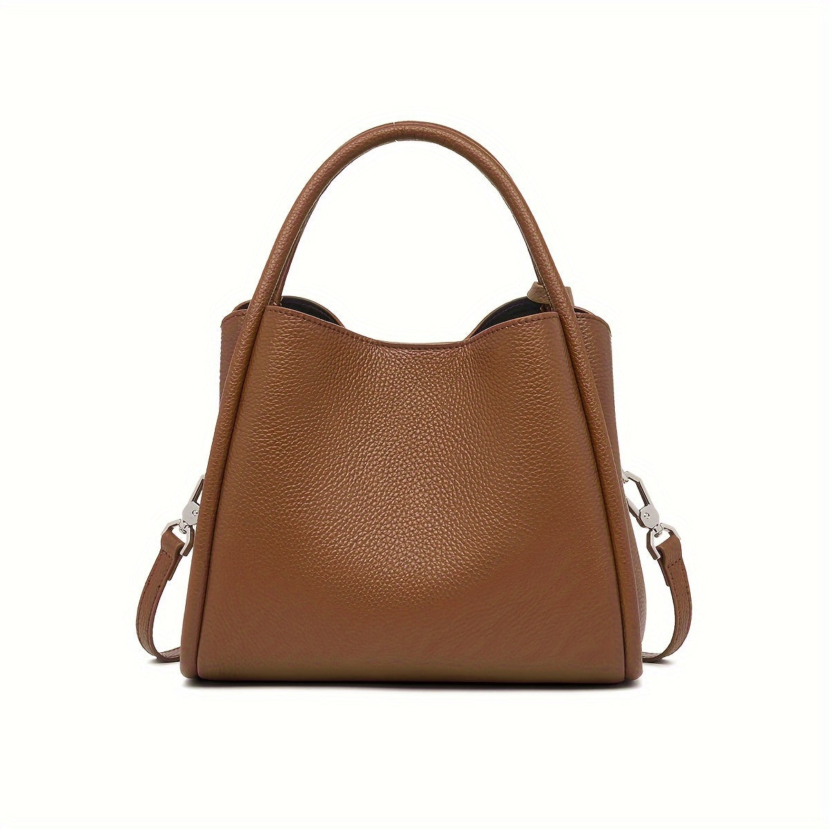 Chic 2024 Genuine Faux Leather Bucket Bag for Women - Spacious & Versatile, Adjustable Strap, Solid Color - NEXTRENDBAHRAIN