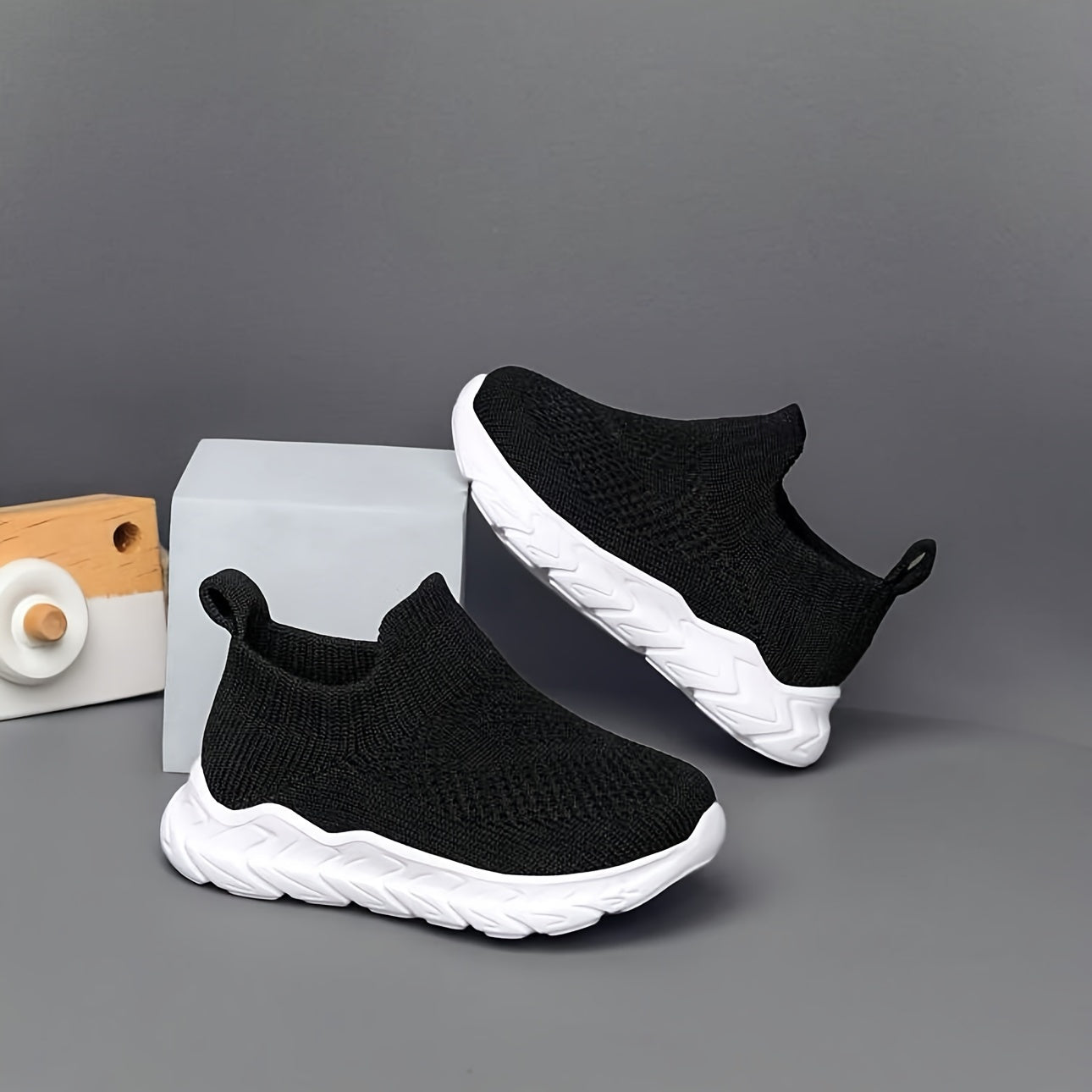 Casual Solid Color Slip On Woven Shoes For Baby Boys, Breathable Lightweight Sneakers For Walking Running, All Seasons - NEXTRENDBAHRAIN