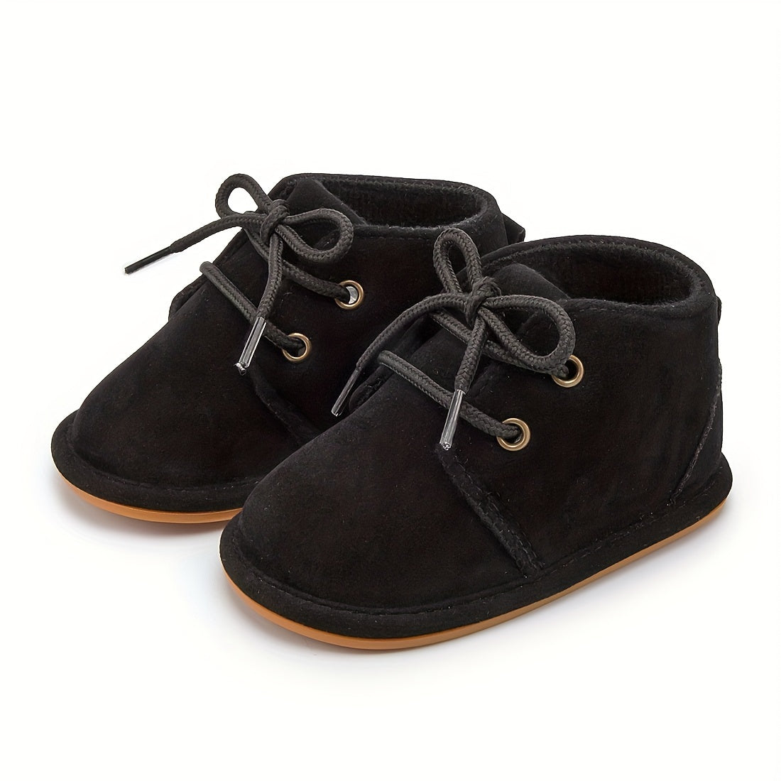 Casual Comfortable Solid Color Lace Up Boots For Baby Boys, Lightweight Non-slip Walking Shoes For Autumn And Winter - NEXTRENDBAHRAIN