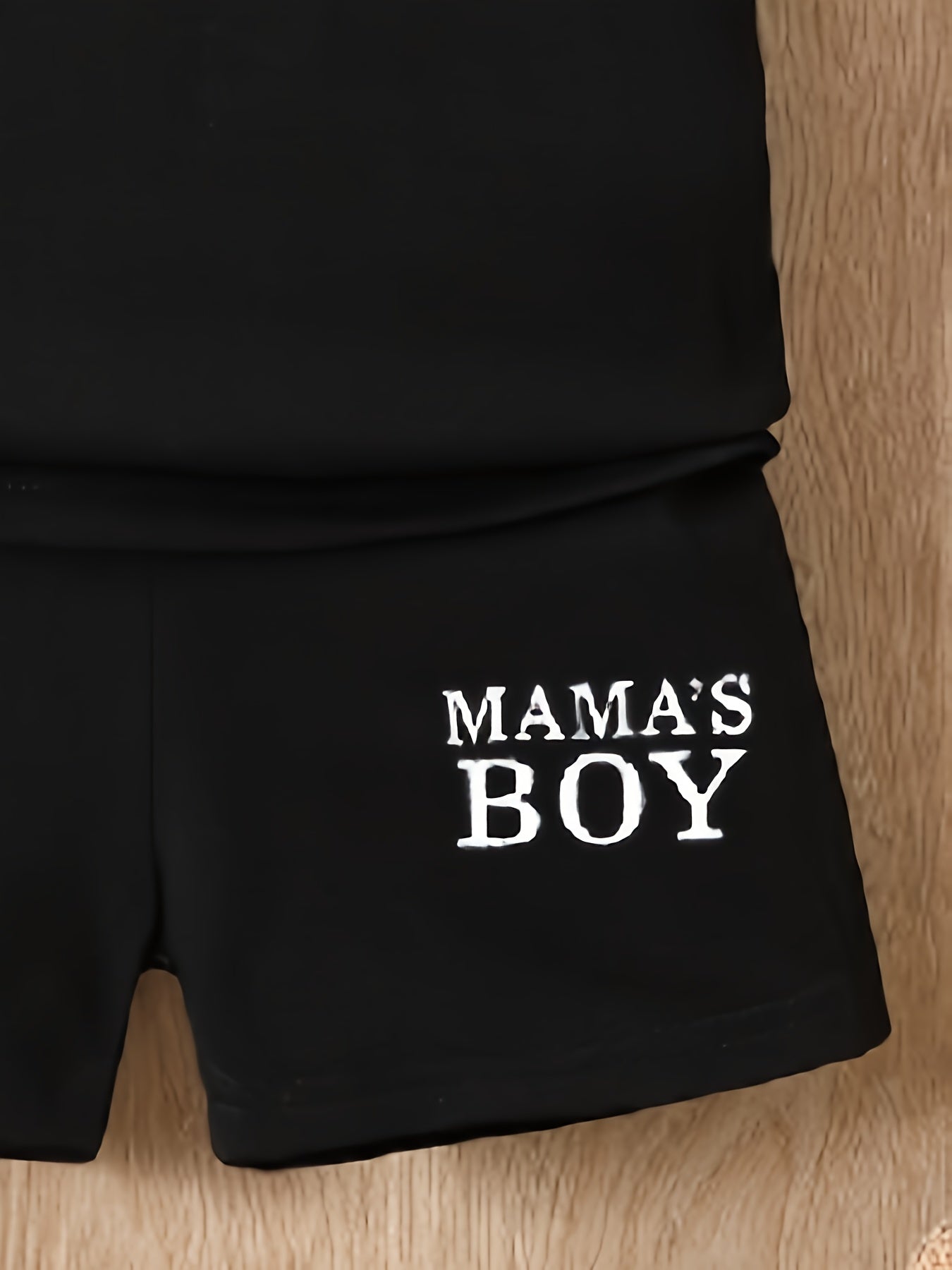 2pcs Baby Boy's Casual Crew Neck Short Sleeve "Mama's Boy" Print T-shirt & Shorts Set, Baby Kid's Clothes For Summer - NEXTRENDBAHRAIN