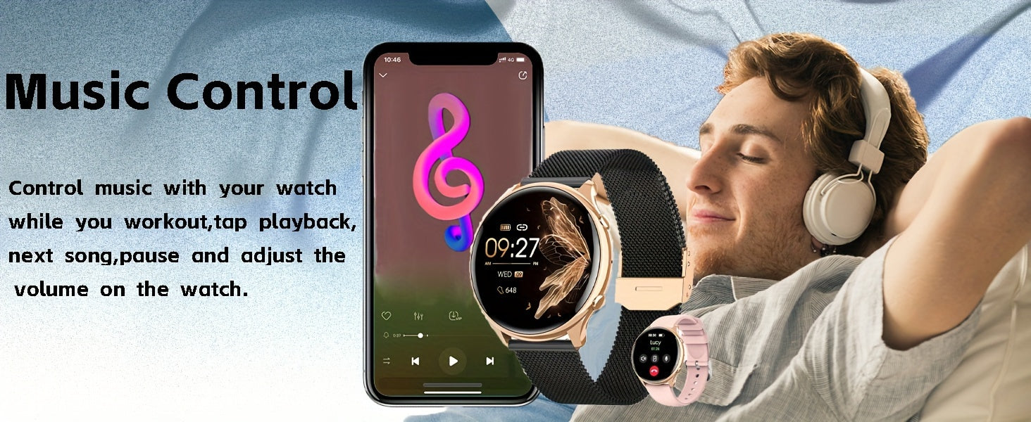 Women's Wireless Calling Smart Watch, 3.53cm Round Smart Watch With 100+ Sports Modes, Female Functionality, Sleep Monitoring, Waterproof Watch For Android And IPhone - NEXTRENDBAHRAIN