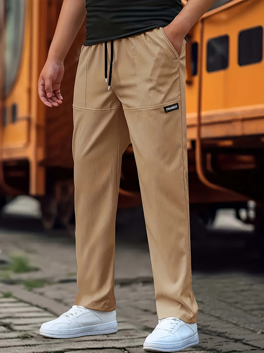 Casual Men's Long Jogging Sports Long Pants For All Seasons Outdoor, Men's Breathable Comfy Drawstring Pocket Pants - NEXTRENDBAHRAIN