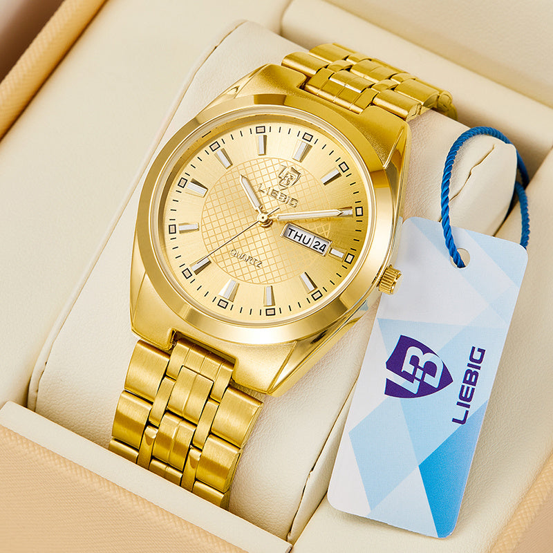 Couple Women Men Golden Wrist Watch Quartz Watches - NEXTRENDBAHRAIN