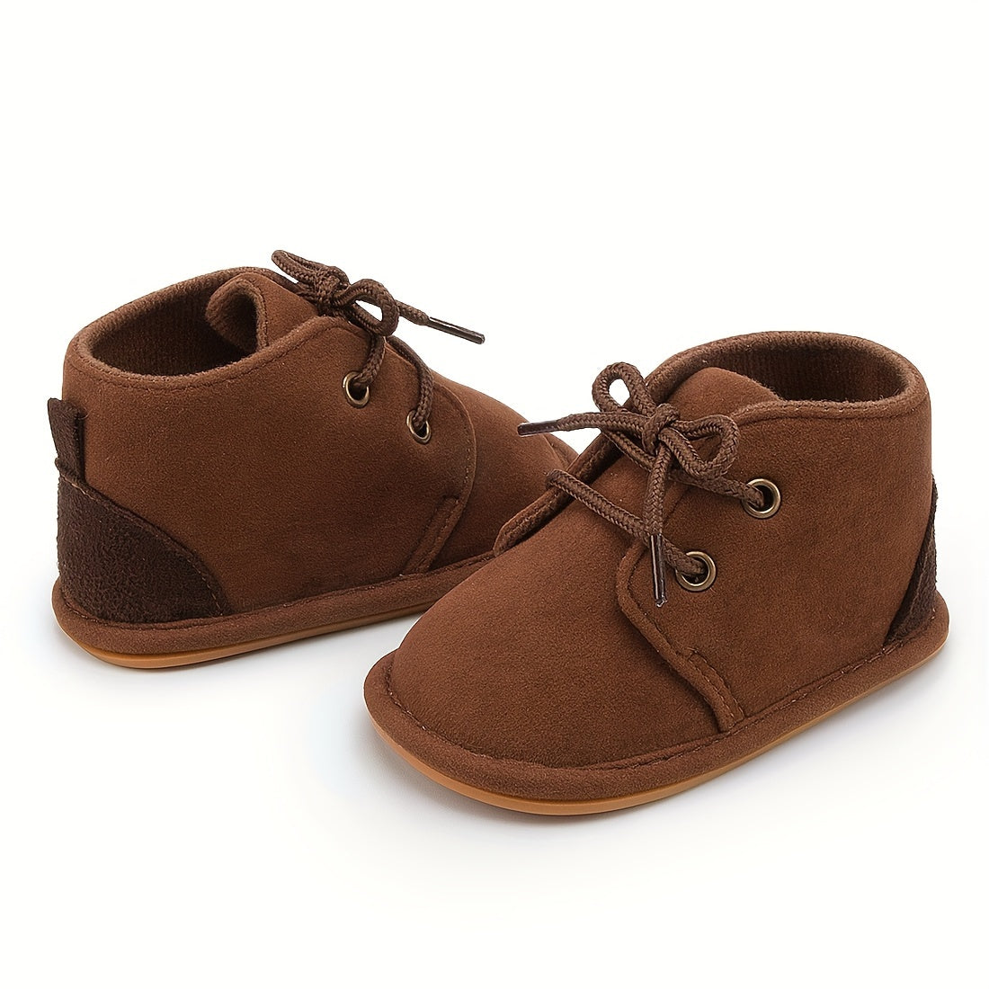 Casual Comfortable Solid Color Lace Up Boots For Baby Boys, Lightweight Non-slip Walking Shoes For Autumn And Winter - NEXTRENDBAHRAIN