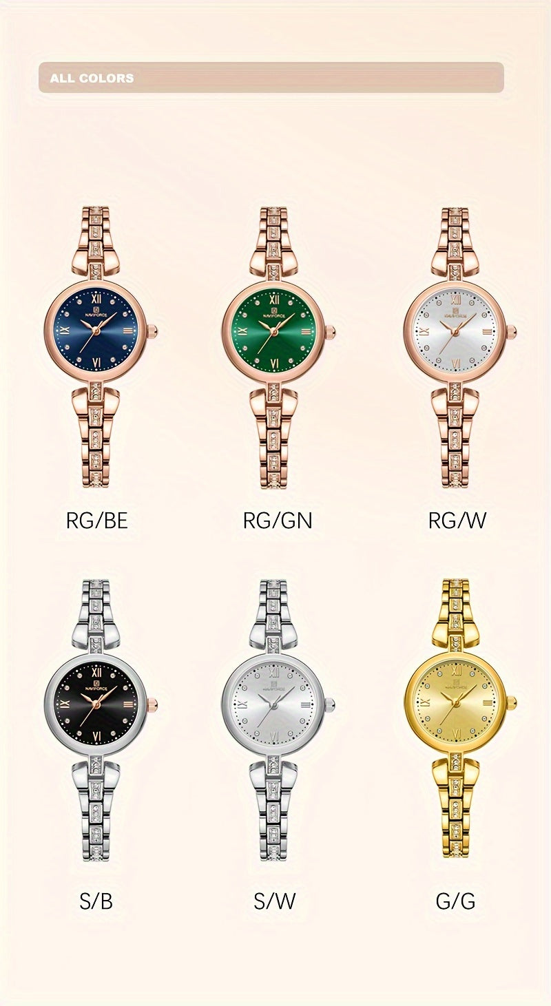 Elegant Naviforce Women's Quartz Watch - Stainless Steel, with Luminous Dial, Fashionable Analog Display - NEXTRENDBAHRAIN