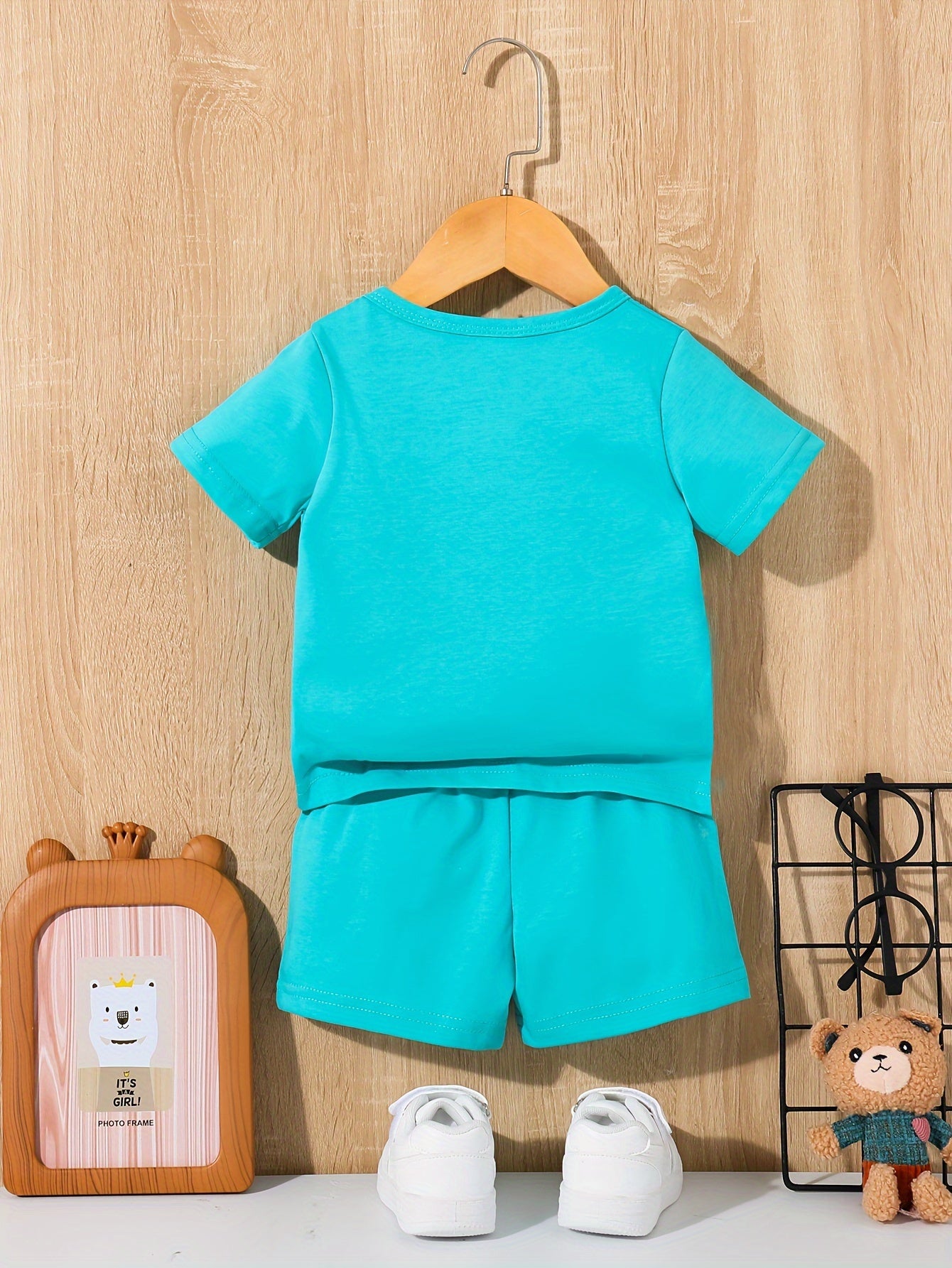 2pcs Toddler Boys "Mama's Boy" Print Summer Cotton Set, T-shirt & Casual Shorts, Baby Boy's Clothes - NEXTRENDBAHRAIN