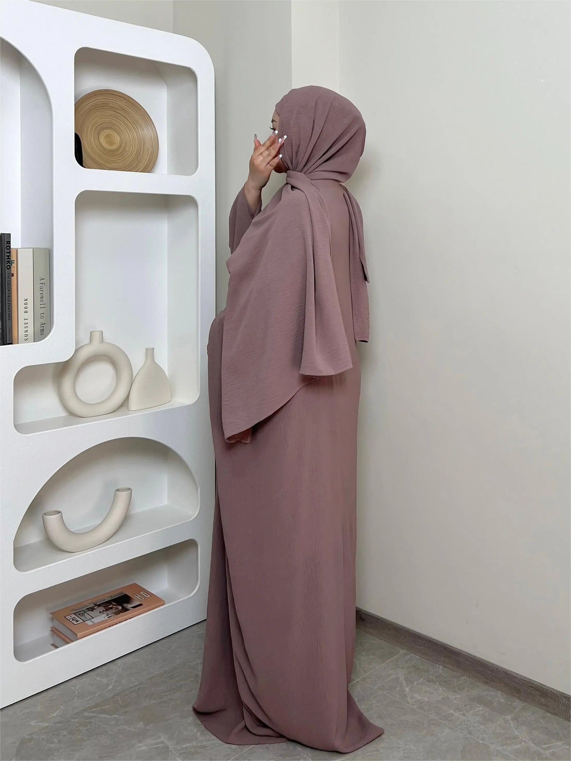 Batwing Sleeve Solid Abayas Dress, Elegant Maxi Length Dress, Women's Clothing NEXTRENDBAHRAIN