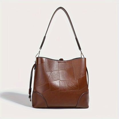 2024 New Women's PU Leather Tote Bag with Zipper Closure and Adjustable Shoulder Strap - NEXTRENDBAHRAIN